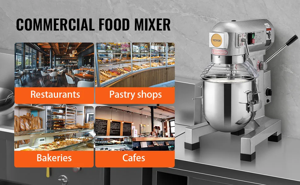 SucceBuy 10L/14L/28.5L/18.7L Commercial Food Mixer Commercial Stand Mixer with 3 Adjustable Speed 550W 1100W Dough Mixer