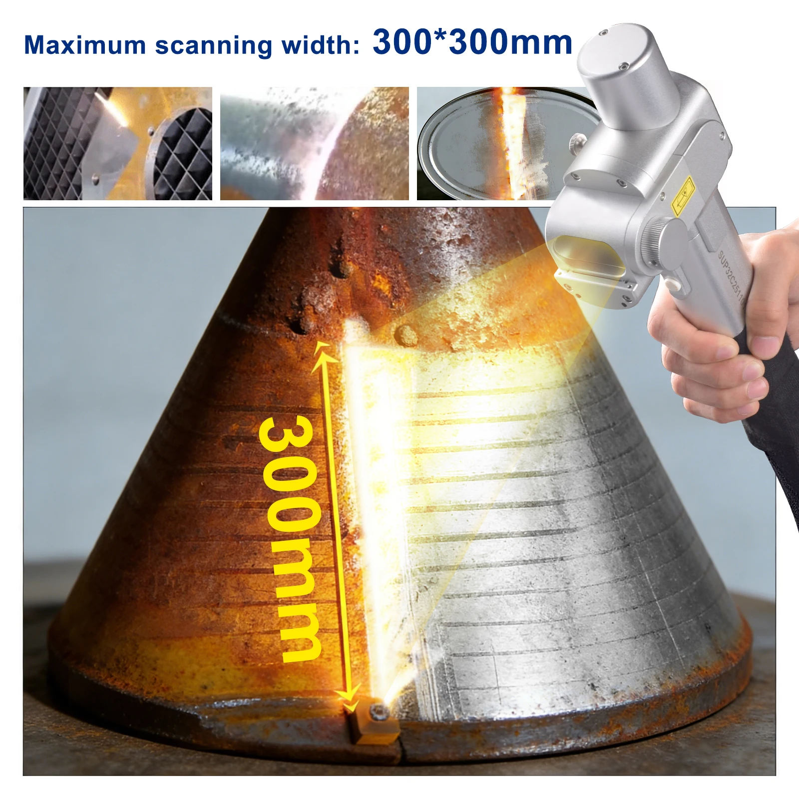 2000W Air-Cooled Laser Cleaning Machine Portable Handheld Rust Paint Oxide Removal Cleaner 110V/220V CE