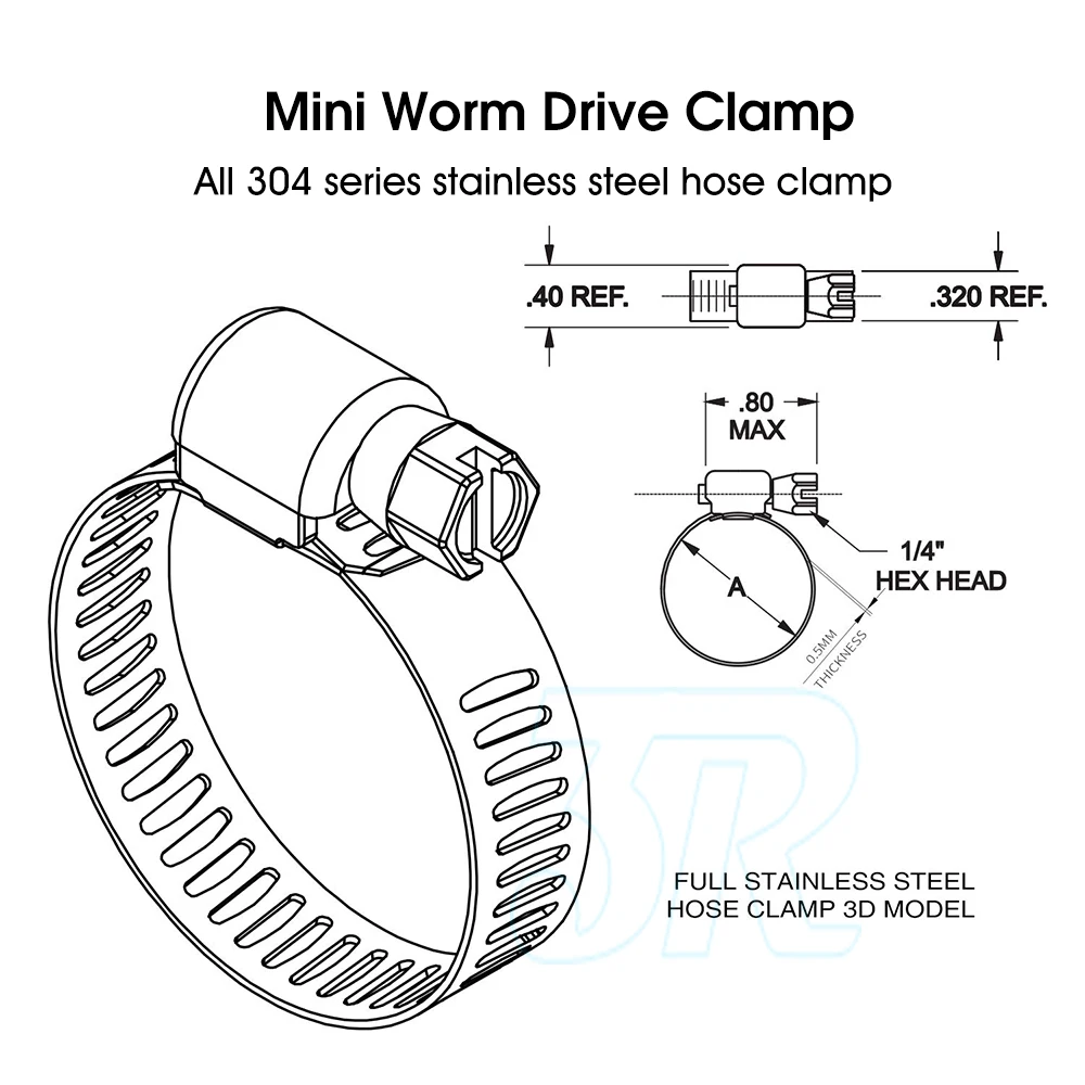91x Stainless Steel Hose Clamps Clips Adjustable Range Worm Gear Pipe Clamp