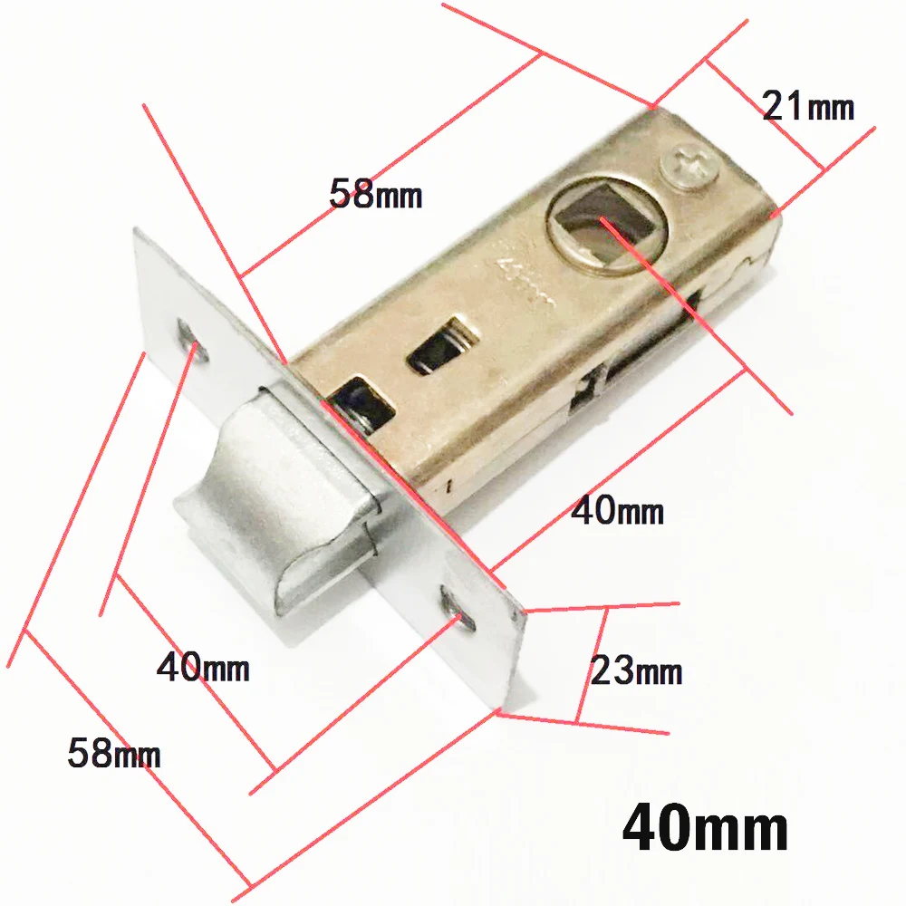 40mm Flat Fork Mortice Door Tubular Latch Internal Bolt Facility Sprung Catch