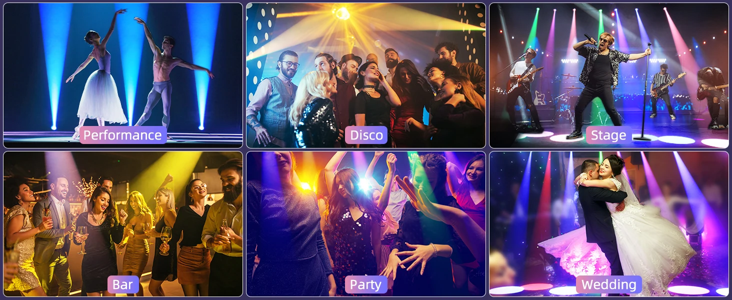 Datewink 2Pcs 30W RGBW LED Beam Pinspot Light Spot Lights DJ Disco Mirror Ball Stage Lighting Effect DMX For KTV Party Christmas