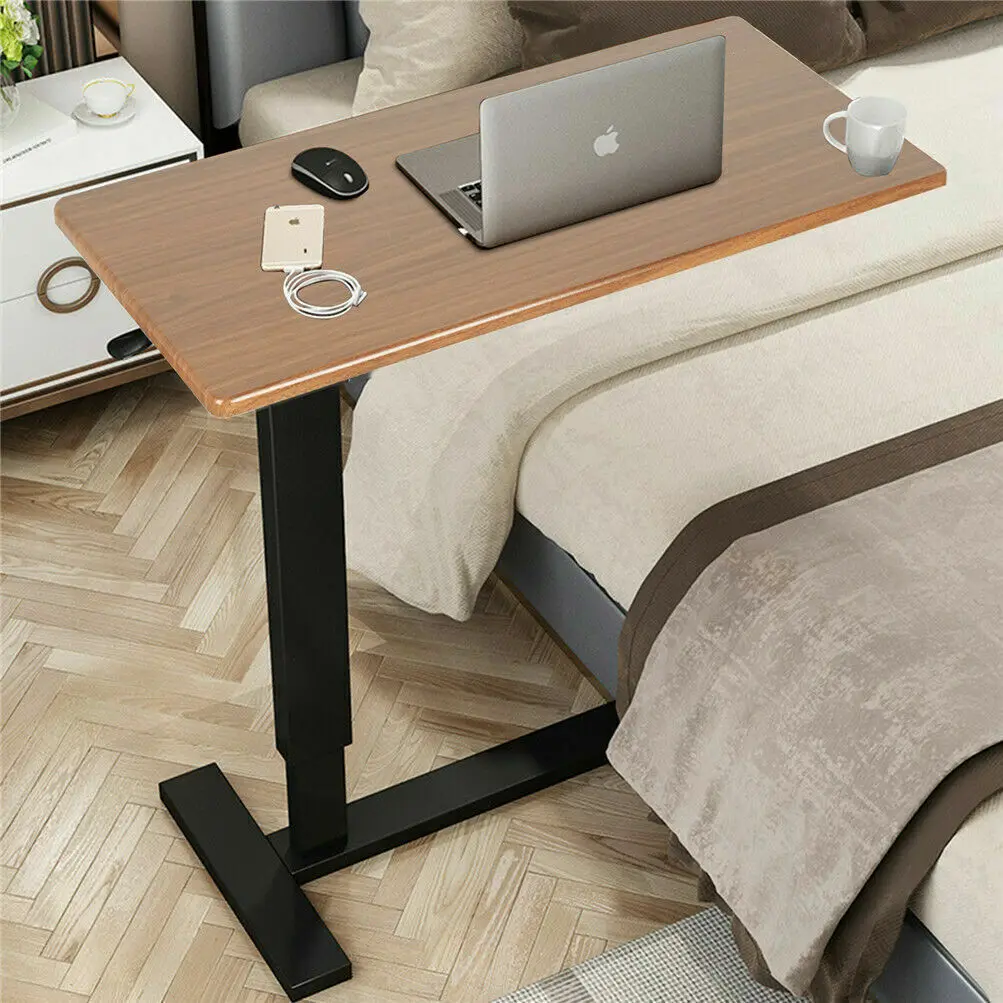 Adjustable Rolling Cart Overbed Bedside Table Laptop Desk Medical Home Bed Food Tray Hospital Bed End Table