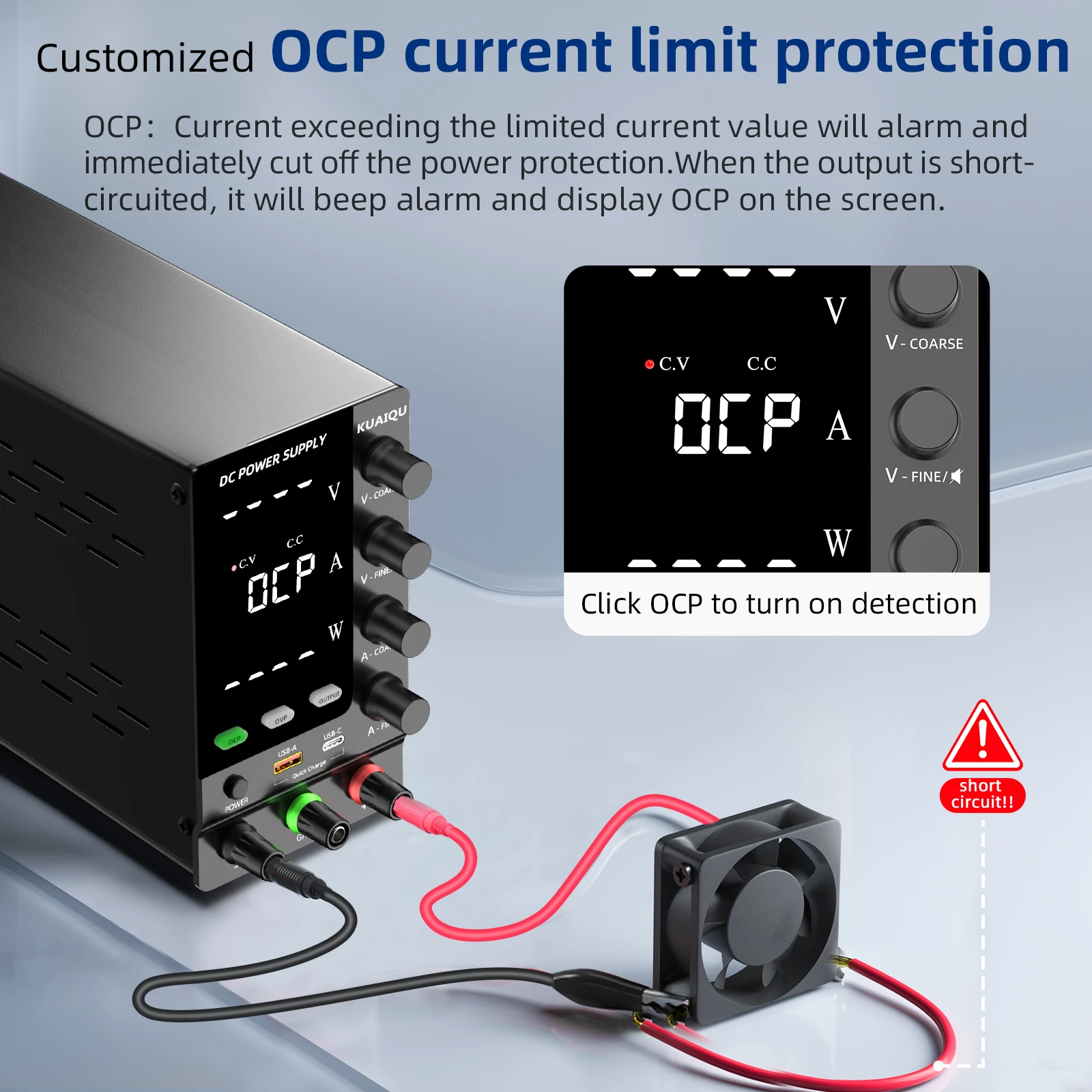 Nice-Power Adjustable Lab Power Supply, DC Switching Power Supply 30V 60V 120V, OCP/OVP/SCP/OTP/OUTPUT/24h Full Loadable, LOCAL+