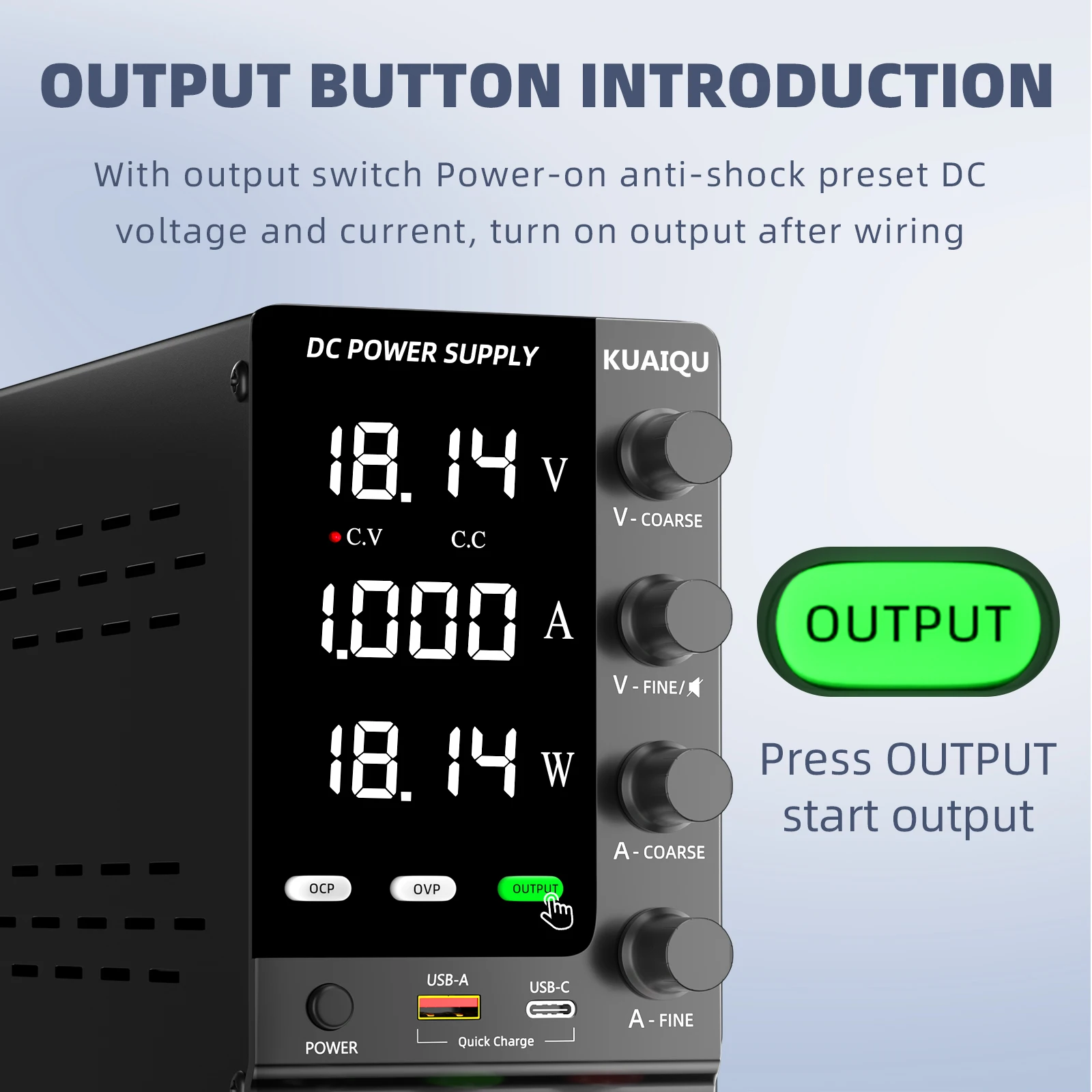 Nice-Power Adjustable Lab Power Supply, DC Switching Power Supply 30V 60V 120V, OCP/OVP/SCP/OTP/OUTPUT/24h Full Loadable, LOCAL+