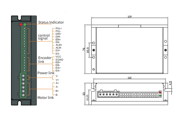 HANPOSE NEMA23 57EH83A4001+CL57 Stepper Motor 57x83mm 4.0A 2.6N.m  for CNC milling machine Closed Loop stepper motor