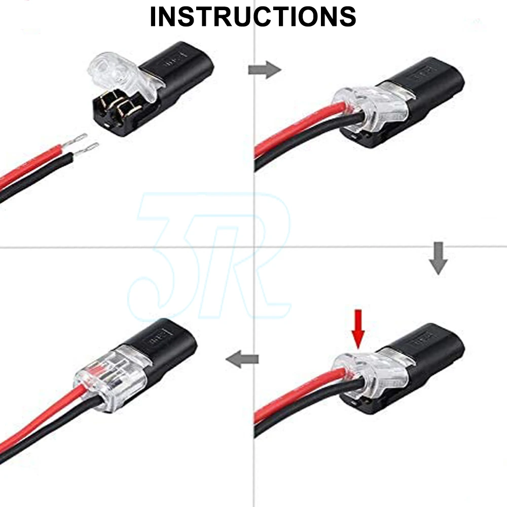 10-50X 12V Wire Cable Snap Plug in Connector Terminal Connections Joiners Car Auto