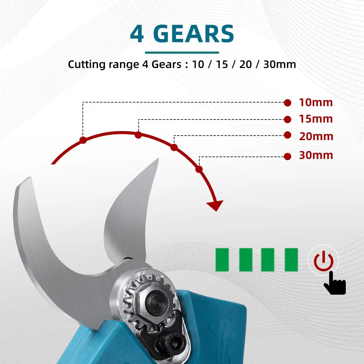 30mm Cordless Rechargeable Electric Pruning Shears Secateur Cutter 2xBattery