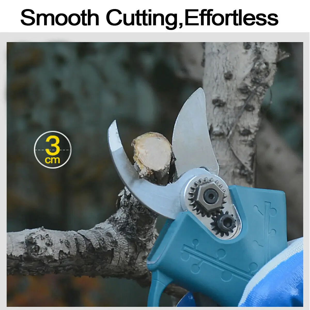 30mm Cordless Rechargeable Electric Pruning Shears Secateur Cutter 2xBattery