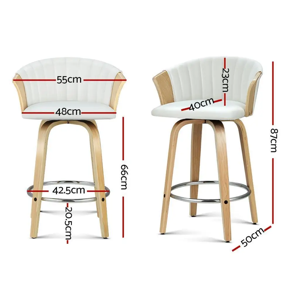 Leather Swivel Bar Stools Set of 2 Kitchen Counter Chairs Adjustable Home Dining Stools Modern Upholstered Seating for Island Breakfast Area