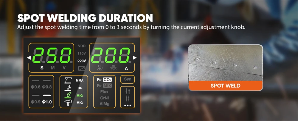 HITBOX MIG250 Aluminum MIG Welder 230V 6 in 1 Stick ARC MMA Gas/Gasless MIG LIift TIG Support Spool Gun Pulse Semiautomatic Welding Machine Synergy Welder Tool