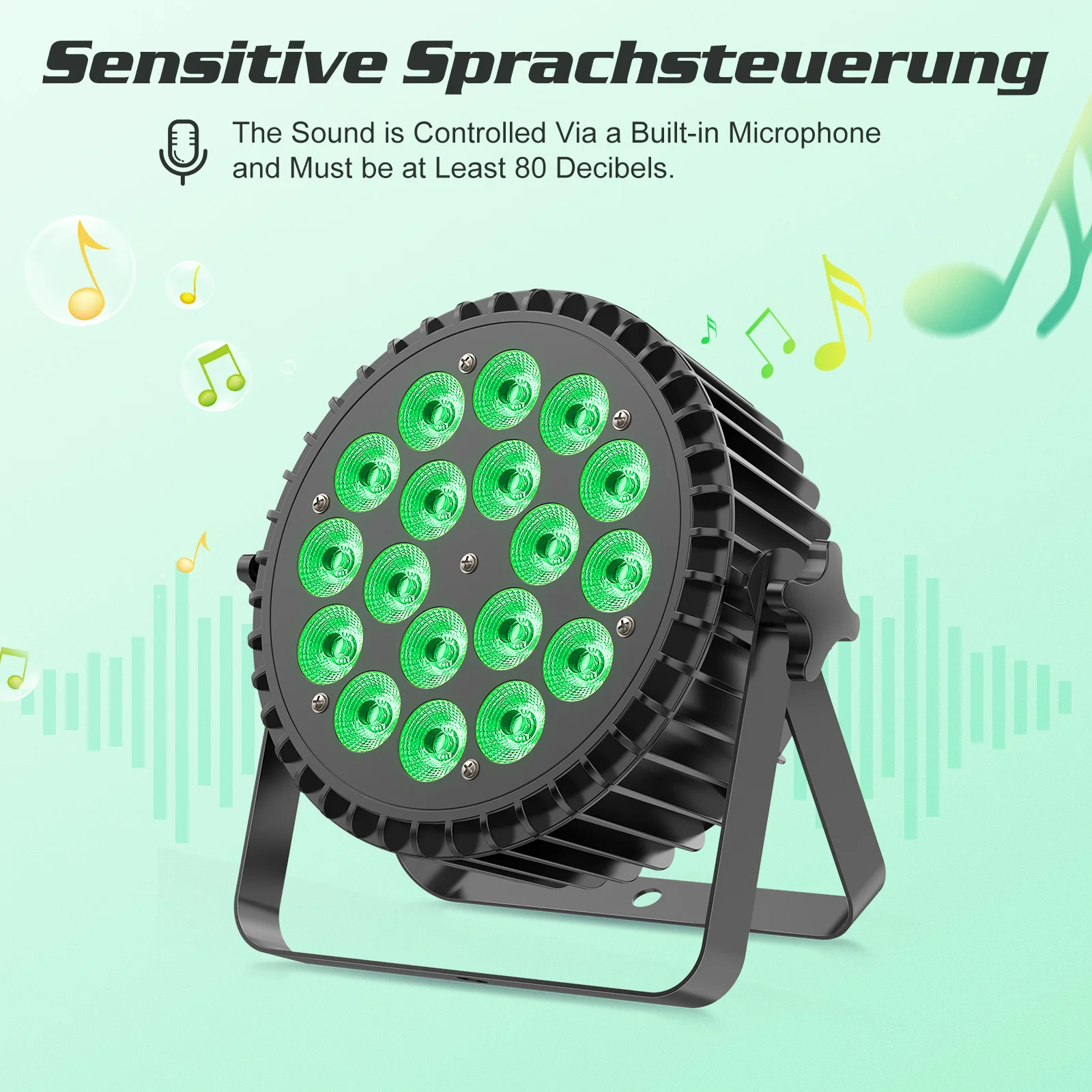 Datewink 18 LED Par Light 200W 4 IN 1 RGBW DMX Stage Lighting Rainbow Effect For DJ Disco Party Christmas Bar Wedding Show Light
