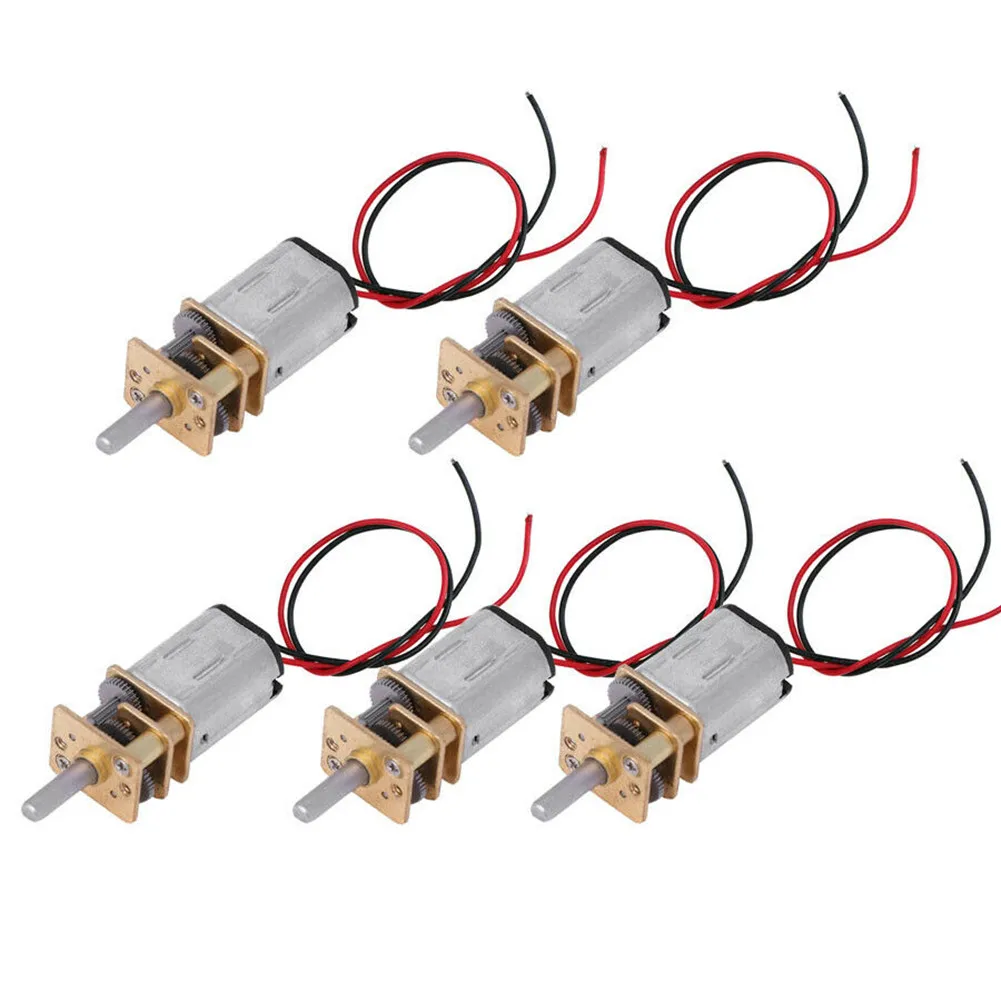 5Pcs DC 3V-6V 60RPM Slow Speed Micro Mini N20 Full Metal Gearbox Gear Reducer Electric Motor DIY Toy
