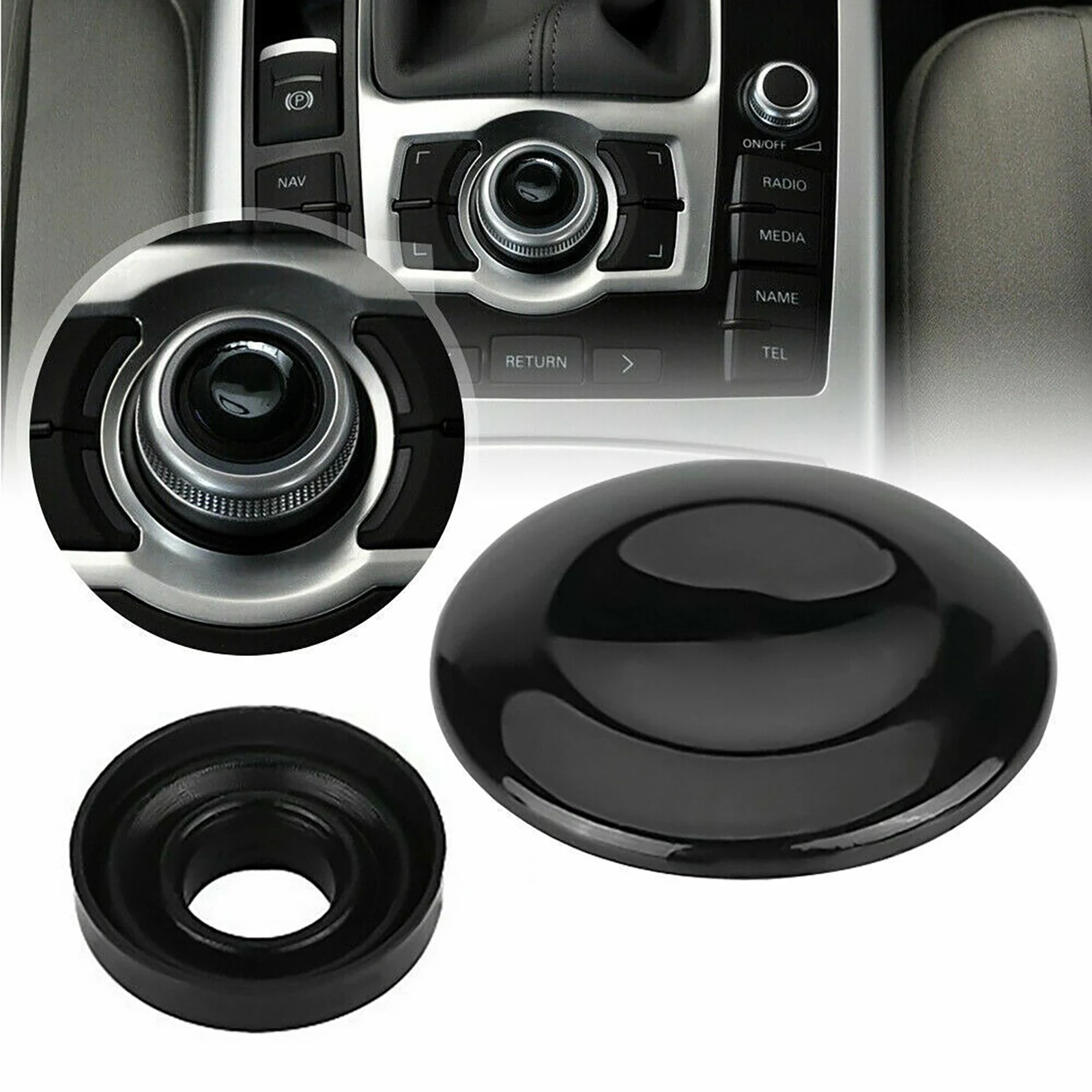 Black Joystick Control Center Button Cap Cover Knob Repair Kit K0998068A For Audi A4 A5 A6 A8 Q5 Q7 RS4 RS5 RS6 Auto Accessories