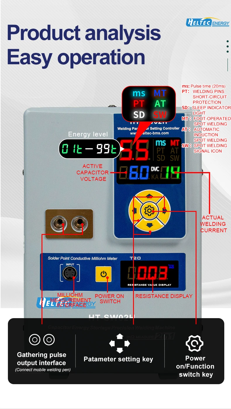 02H Spot Welders 7000A 42kw Pulse Battery Welding Machine Used For 18650 Lithium Batteries Pack Welding / Aluminum And Nickel