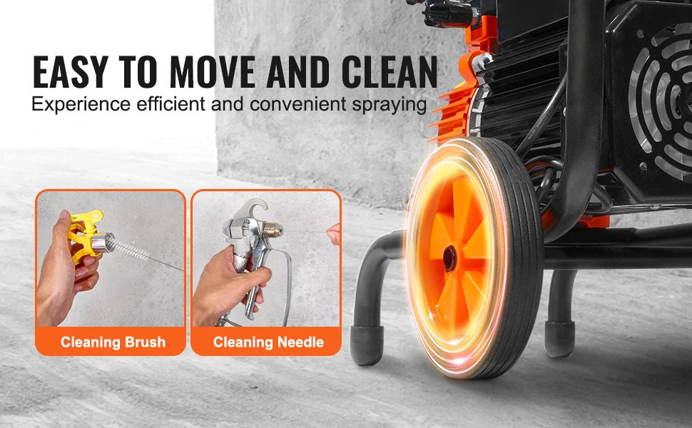 SucceBuy Diaphragm Airless Paint Sprayer Efficiency Cart Airless Paint Sprayer 2000 psi High Pressure Paint Airless Sprayer DIY