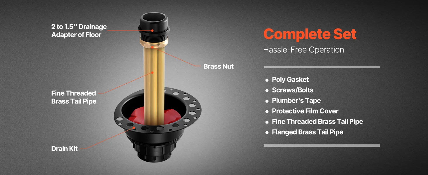 SucceBuy ABS Freestanding Tub Drain Kit 2 Brass Tail Pipes with ABS Adapter of Tailpiece Compatible with Freestanding Bathtubs