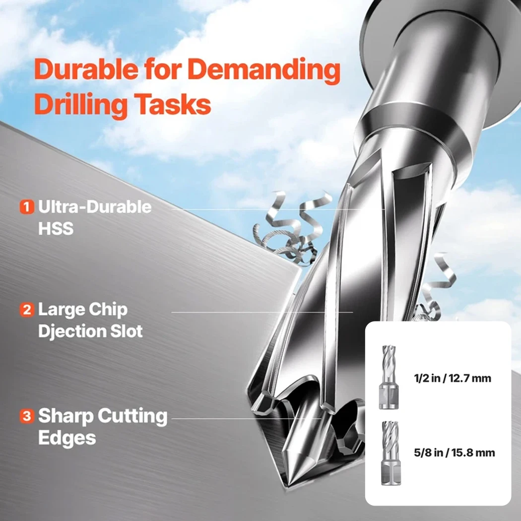PORIYA Magnetic Drill 1450W 12500N Portable Mag Drill Press 850RPM