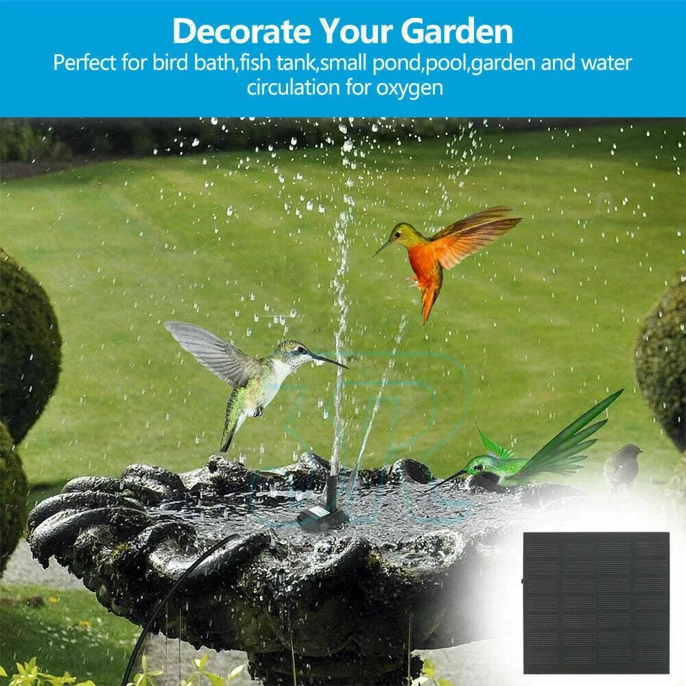 Solar Pond Pump Power Fountain Submersible Water Garden Pool Feature Kit Panel