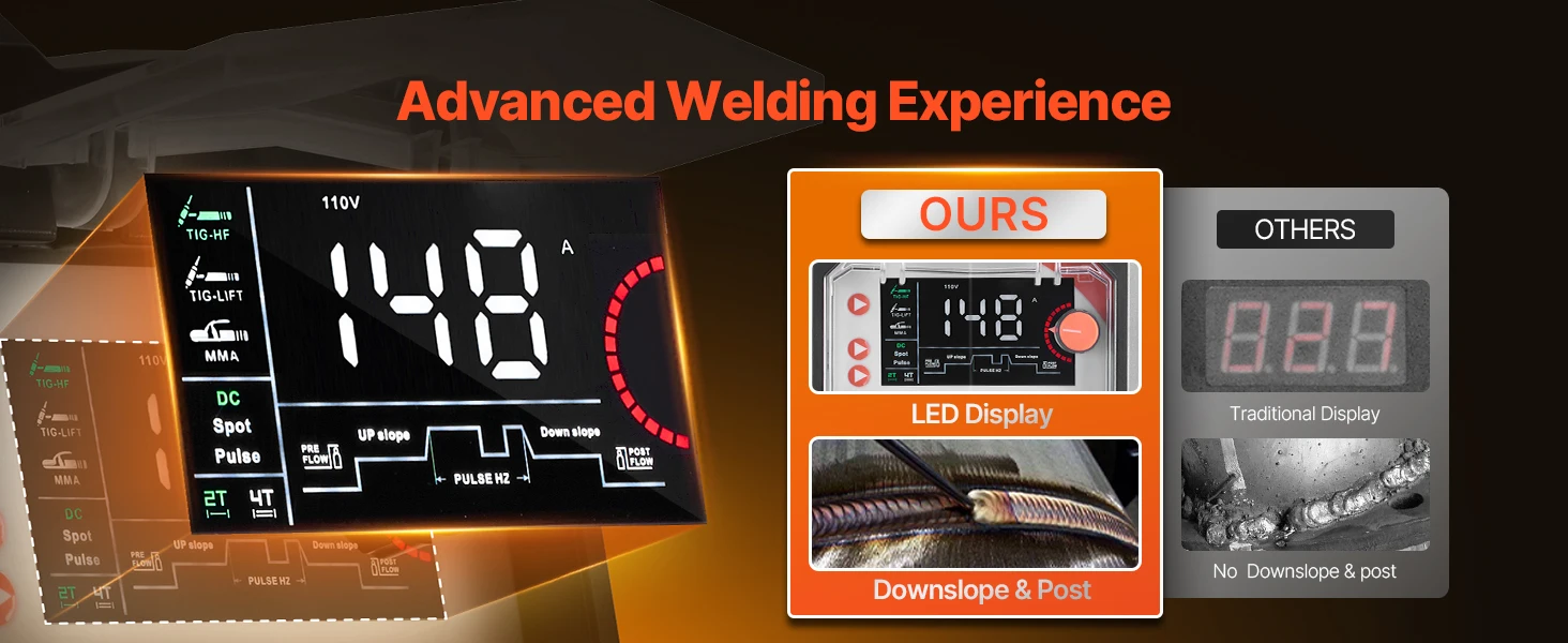 succebuy3 in1TIG Welder 205A Dual Voltage Welding Machine TIG/DC Pulse TIG MMA Stick Electric Welder with IGBT Inverter