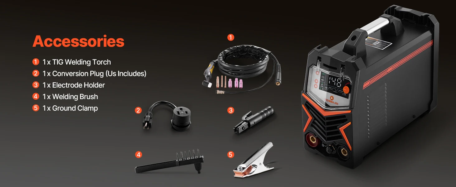 succebuy3 in1TIG Welder 205A Dual Voltage Welding Machine TIG/DC Pulse TIG MMA Stick Electric Welder with IGBT Inverter