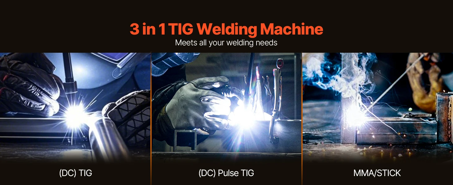 succebuy3 in1TIG Welder 205A Dual Voltage Welding Machine TIG/DC Pulse TIG MMA Stick Electric Welder with IGBT Inverter