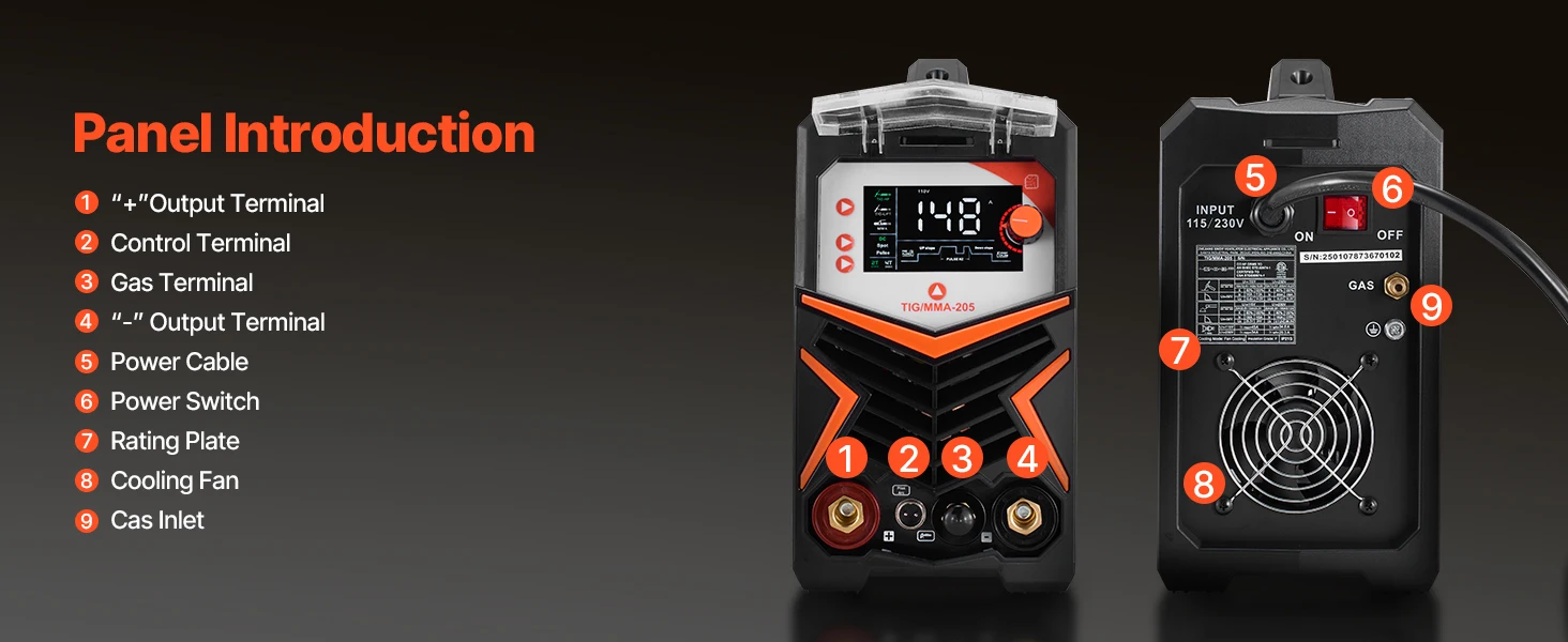 succebuy3 in1TIG Welder 205A Dual Voltage Welding Machine TIG/DC Pulse TIG MMA Stick Electric Welder with IGBT Inverter