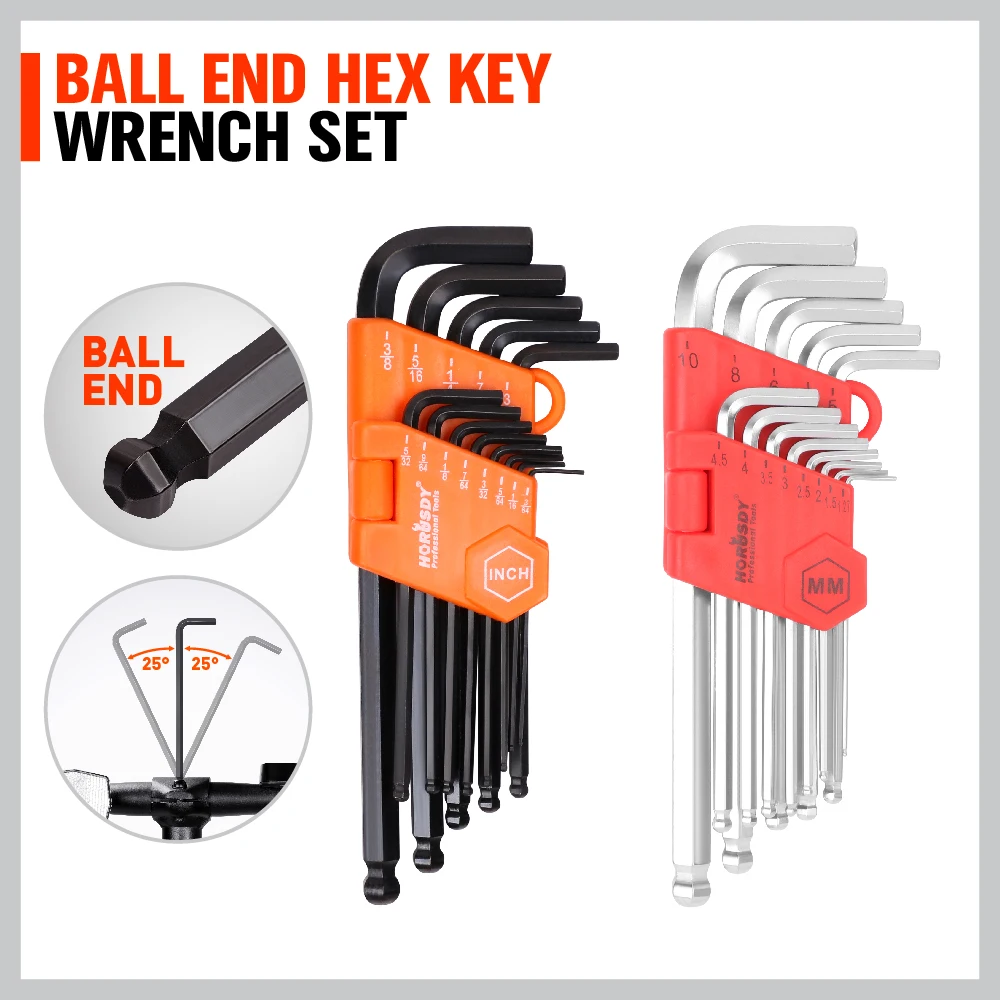 HORUSDY Ratcheting Wrench Set | 48-Piece | Cr-V Steel | 72 Teeth Ratchet Wrench 6-18mm & SAE 1/4-3/4" | with Roll Up Pouch