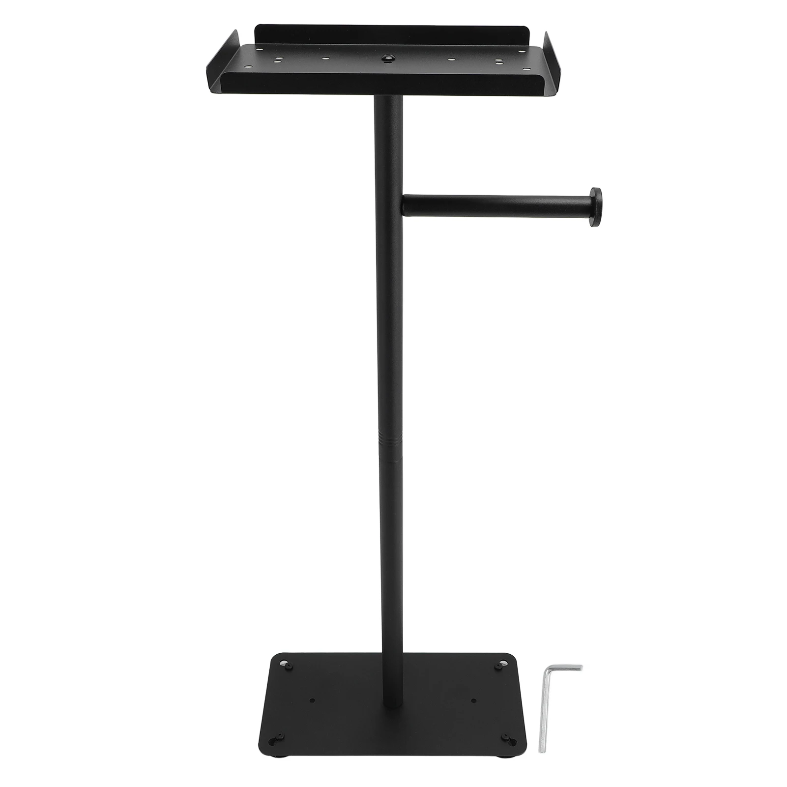 Standing Toilet Paper Holder Stand Stainless Steel Black Tissue Roll Holder Potted Plants Bathroom Standing Toilet Tissue Holder