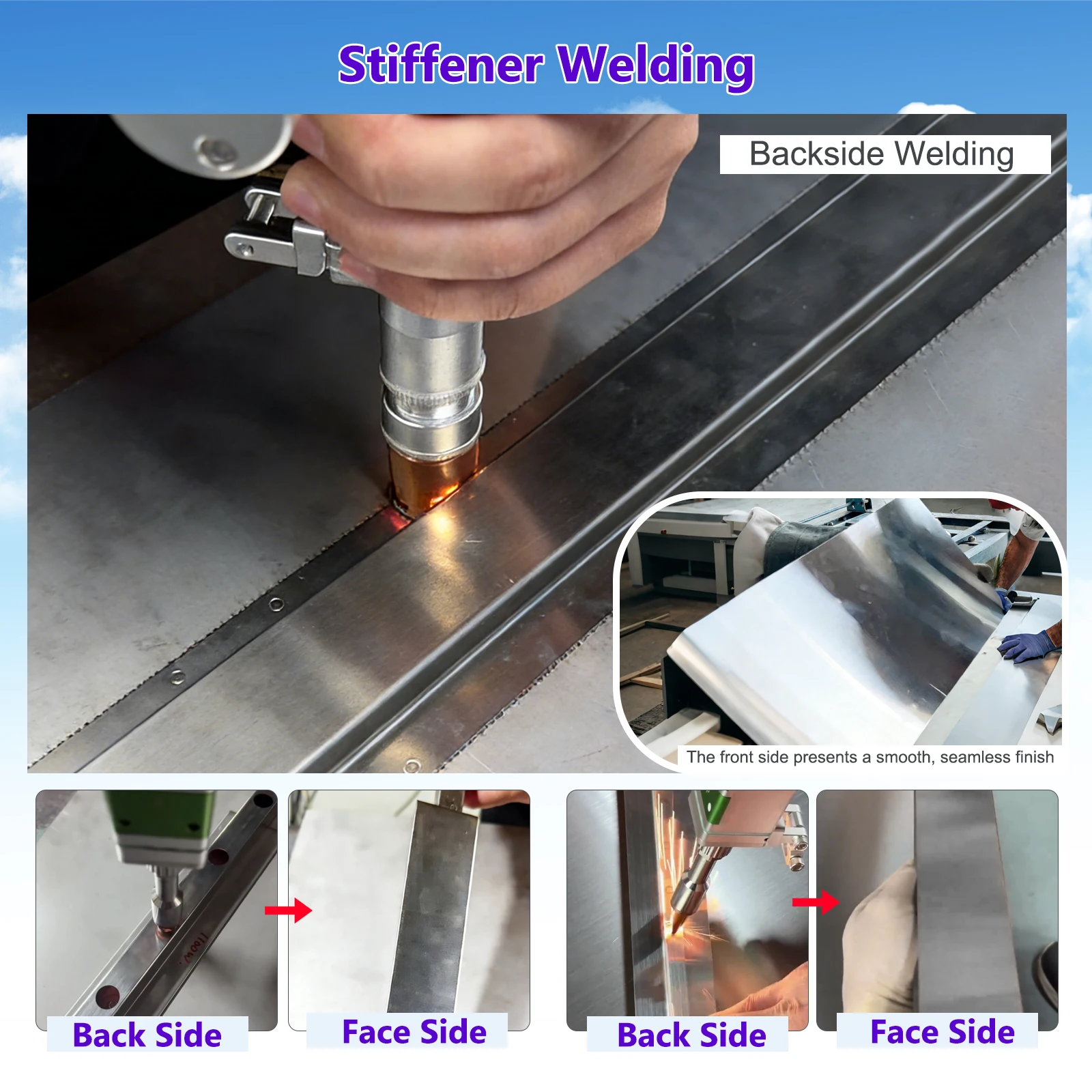 2000W 6 in 1 Laser Battery Welding Stiffener Welding Cleaning Cutting Welding Machine Handheld Fiber Laser Welder for Metal