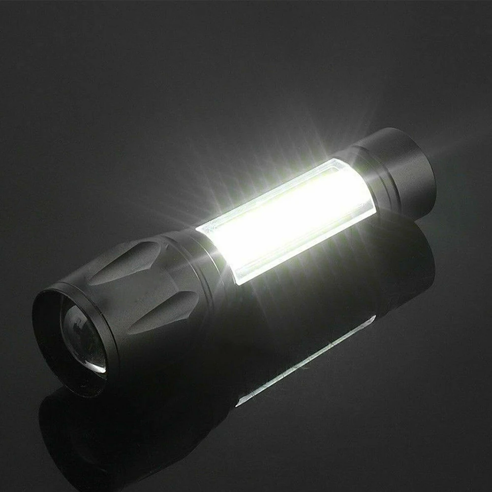 5PCS 900000LM COB LED Flashlight Zoom USB Rechargeable Camping Small Torch Lamp