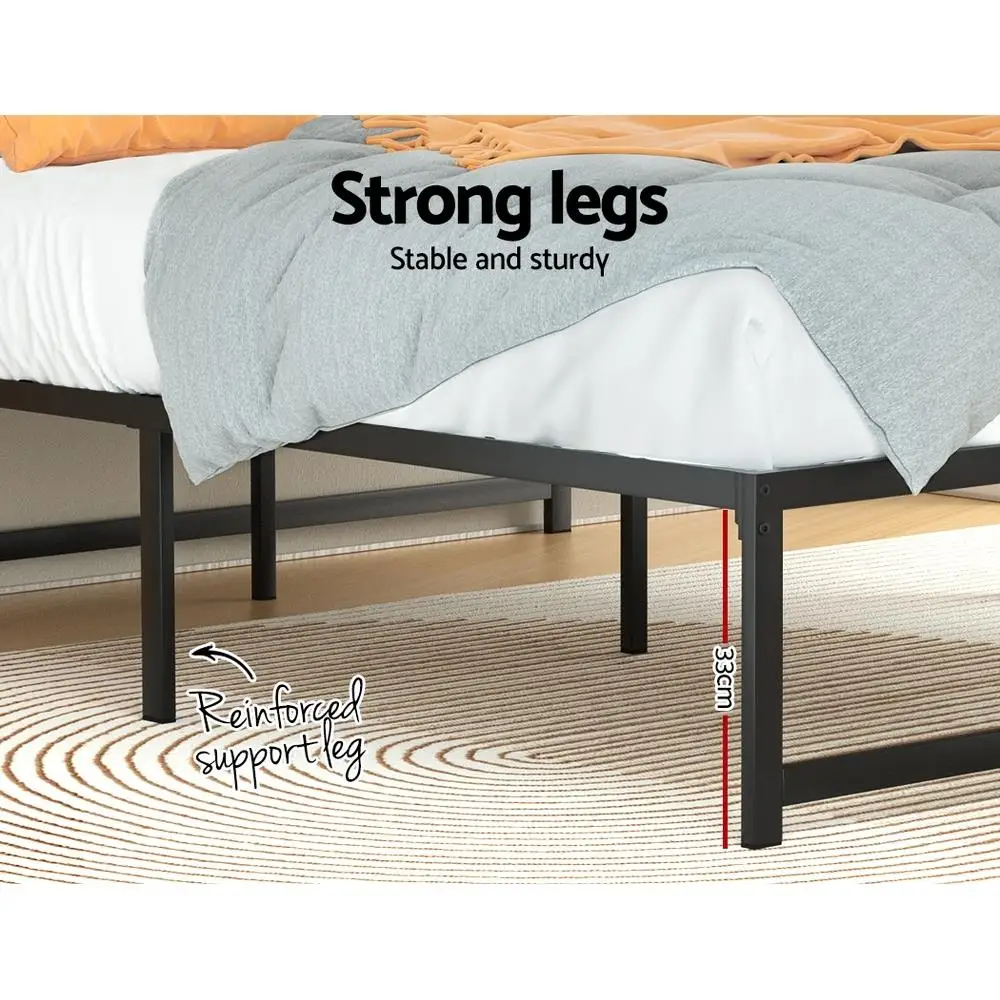 King Size Metal Platform Bed Frame Heavy Duty Steel Mattress Foundation No Box Spring Required TINO