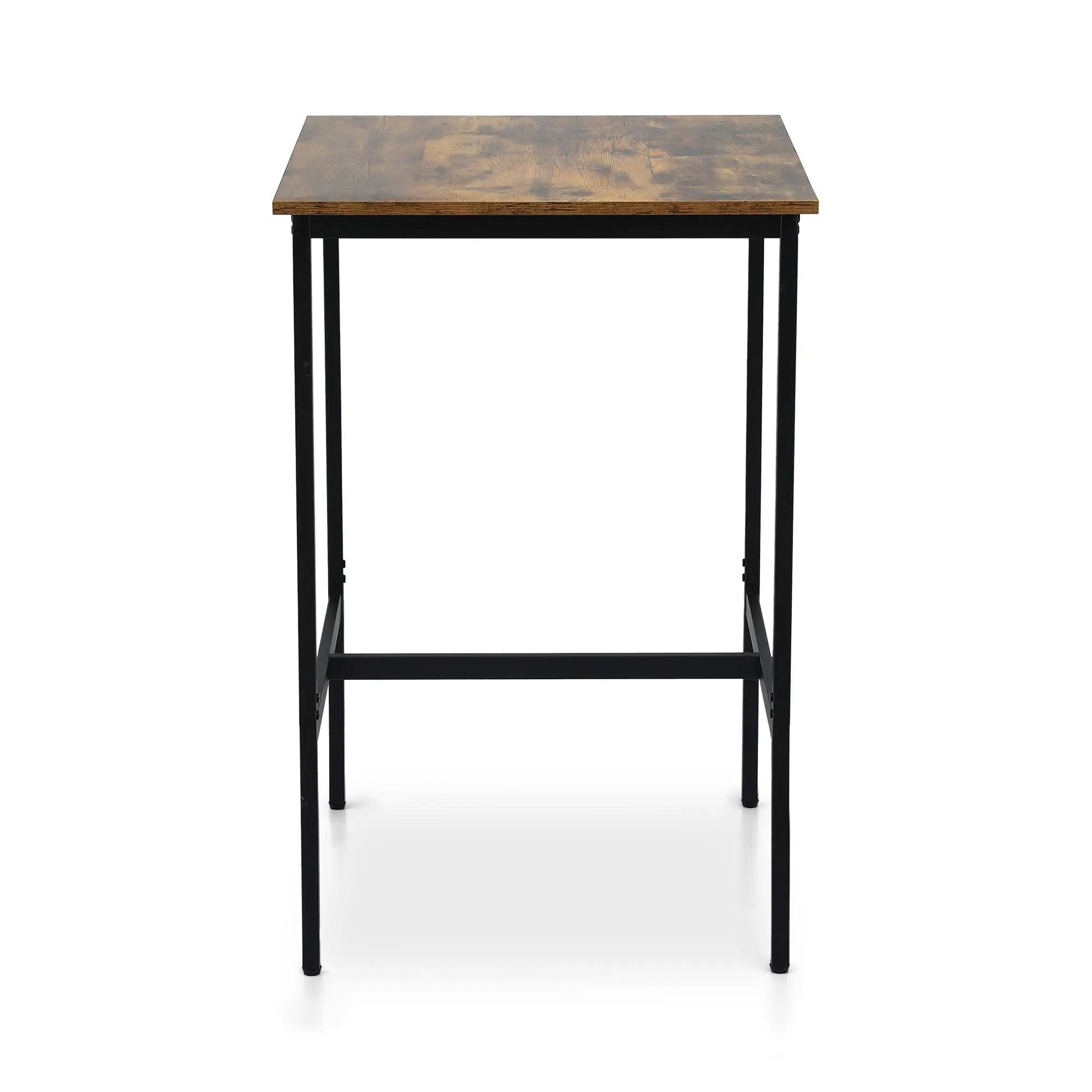 Vintage Metal Bar Table Counter Kitchen Dining Desk Pub 60x92cm Walnut Finish