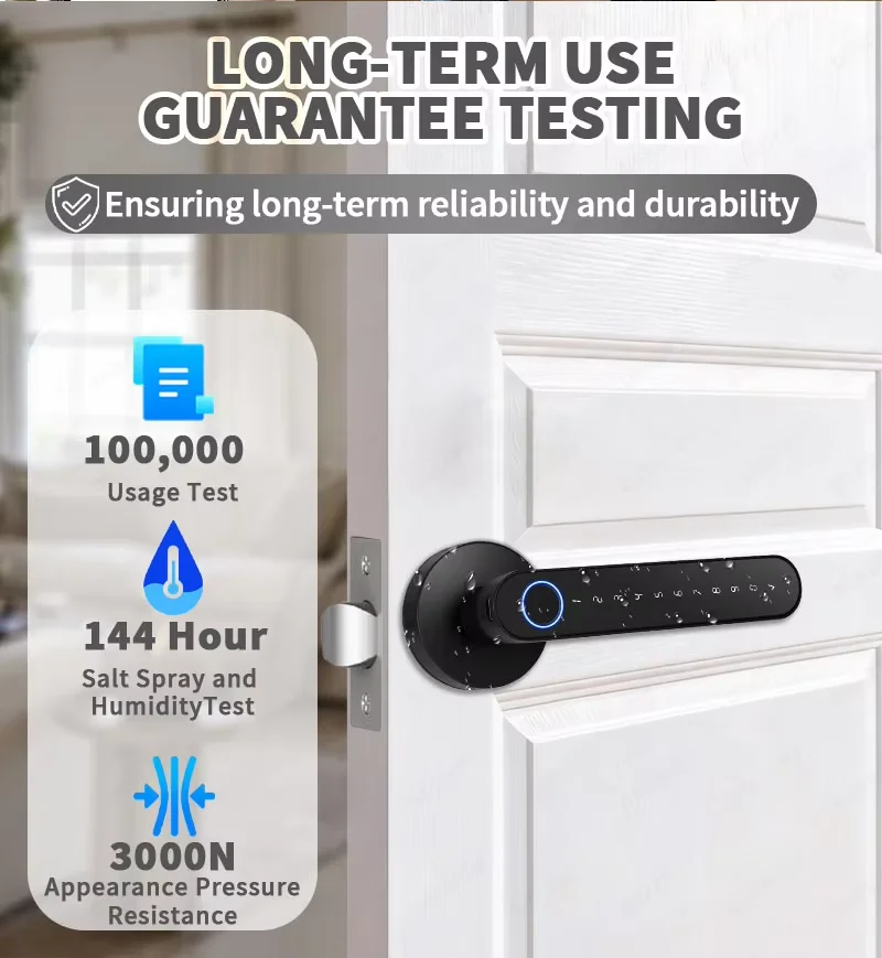 TTlock Smart Door Lock, 5-in-1 Fingerprint Recognition Lock, Anti-Peep Password IC Card APP Remote Unlock, 12 Months Standby Smart Home Security Lock for Home Airbnb Hotel