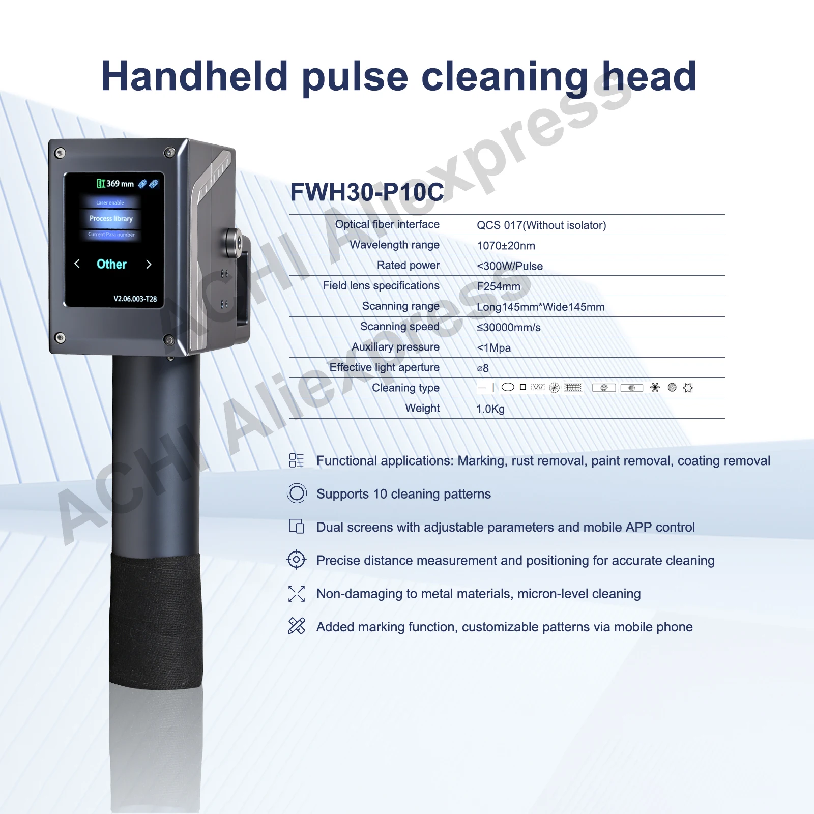 500W Pulsed Cleaner Dual Screens For Remove Rust Oil Paint Metal Wood Wall Graffiti Car 300W JPT Pulse Laser Cleaning Machine