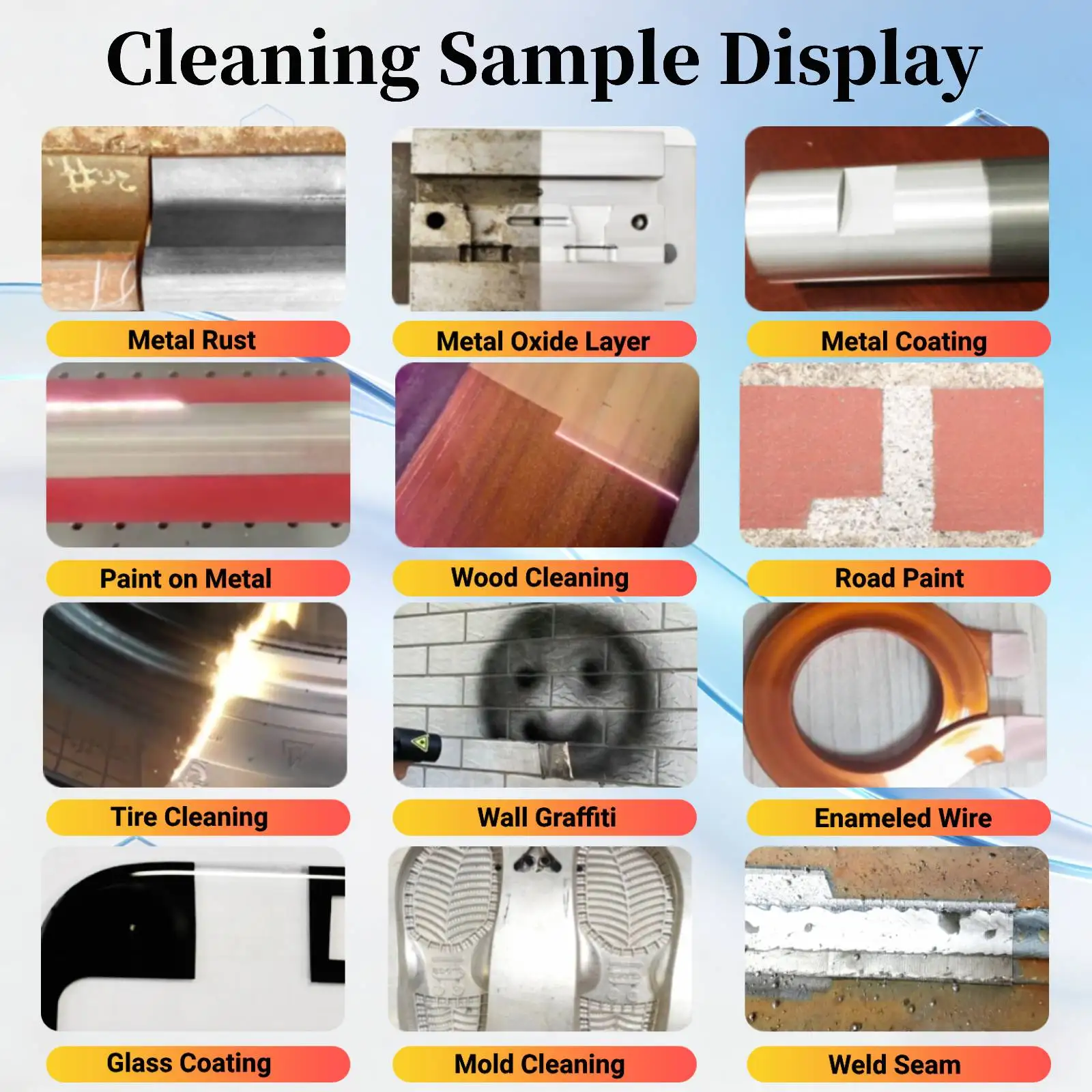 500W Pulsed Cleaner Dual Screens For Remove Rust Oil Paint Metal Wood Wall Graffiti Car 300W JPT Pulse Laser Cleaning Machine