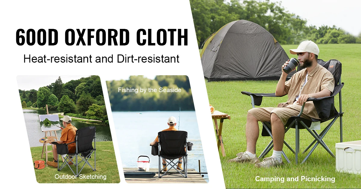 SucceBuy Outdoor Camping Chair 350lbs High Load Ultralight Folding Chair, Portable Beach Hiking Picnic Travel Seat Fishing Tool