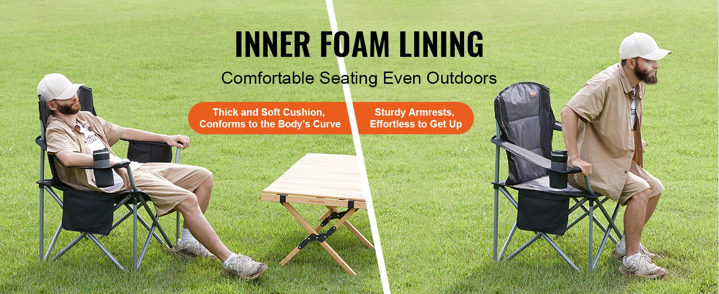SucceBuy Outdoor Camping Chair 350lbs High Load Ultralight Folding Chair, Portable Beach Hiking Picnic Travel Seat Fishing Tool