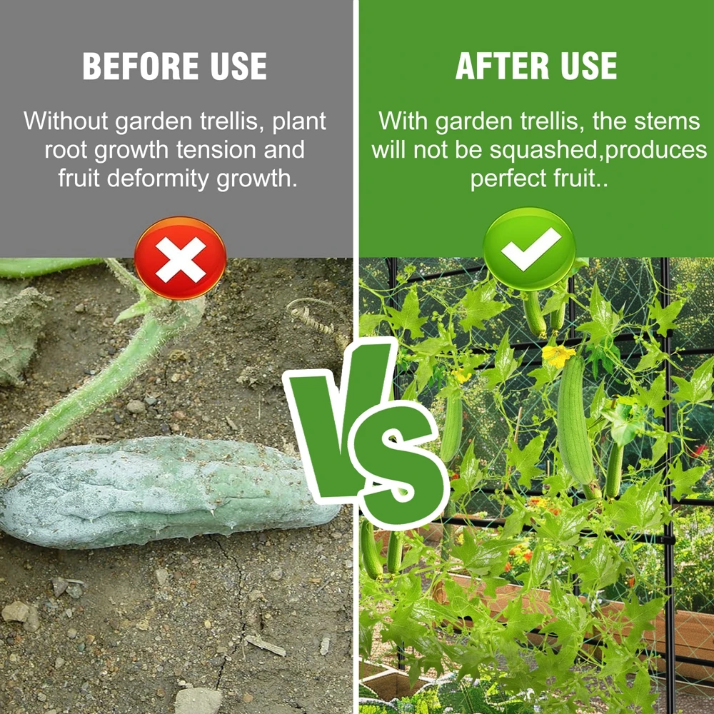 U-Shaped Metal Tall Garden Plant Trellis Grow Support Frame for Climbing Plants Vegetables