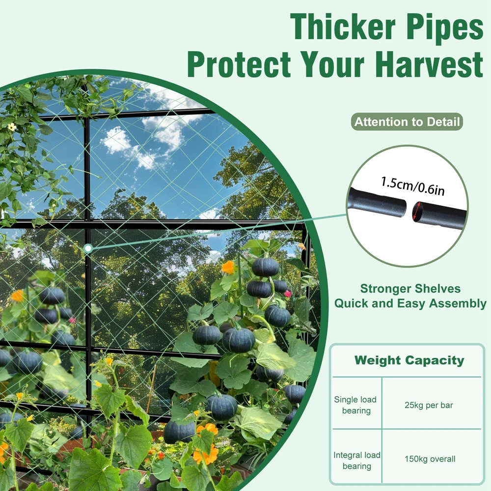 U-Shaped Metal Tall Garden Plant Trellis Grow Support Frame for Climbing Plants Vegetables