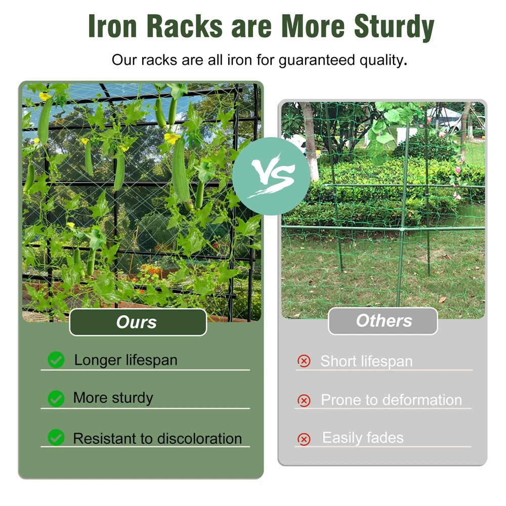 U-Shaped Metal Tall Garden Plant Trellis Grow Support Frame for Climbing Plants Vegetables