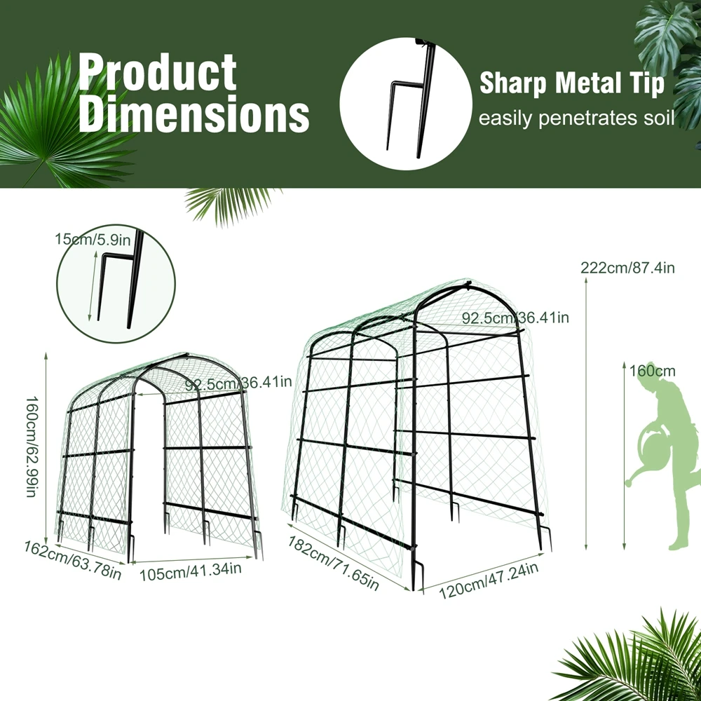 U-Shaped Metal Garden Trellis|flower stand|plant rack|plant shelf, for Climbing Plants, Outdoor Plant Support Frame