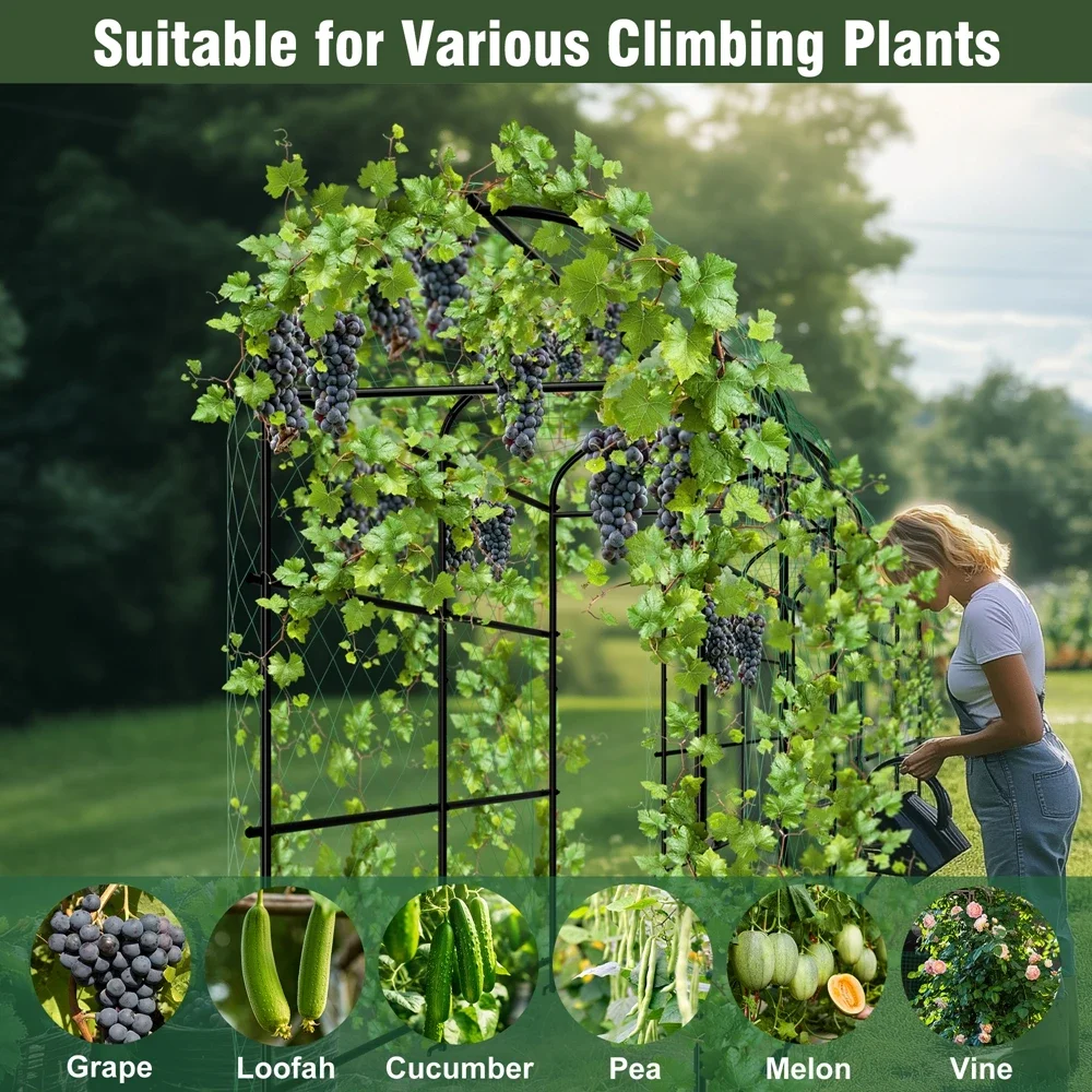U-Shaped Metal Garden Trellis|flower stand|plant rack|plant shelf, for Climbing Plants, Outdoor Plant Support Frame