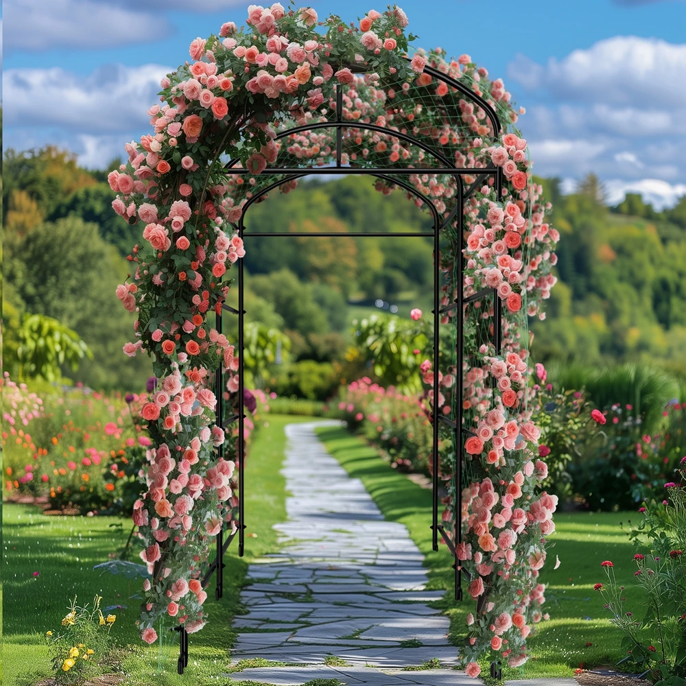 U-Shaped Metal Garden Trellis|flower stand|plant rack|plant shelf, for Climbing Plants, Outdoor Plant Support Frame