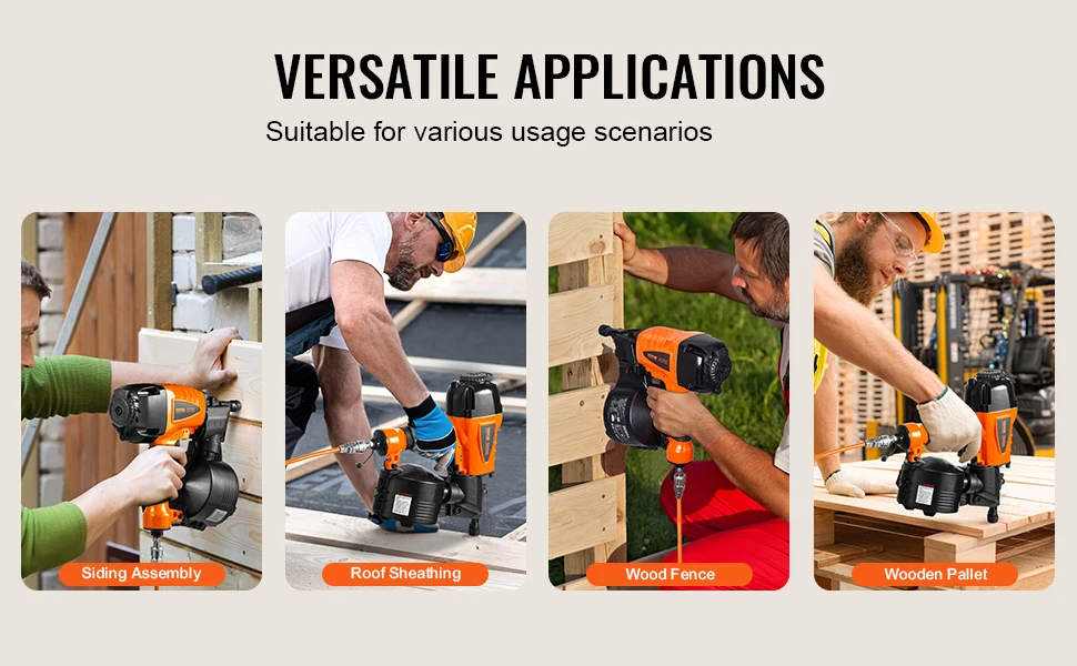 SucceBuy Coil Siding Nailer CN65 CN55 CN70 CN83 CN90 Pneumatic Siding Nail Gun Pallet Making Coil Nailer 70-120PSI Air Nailer