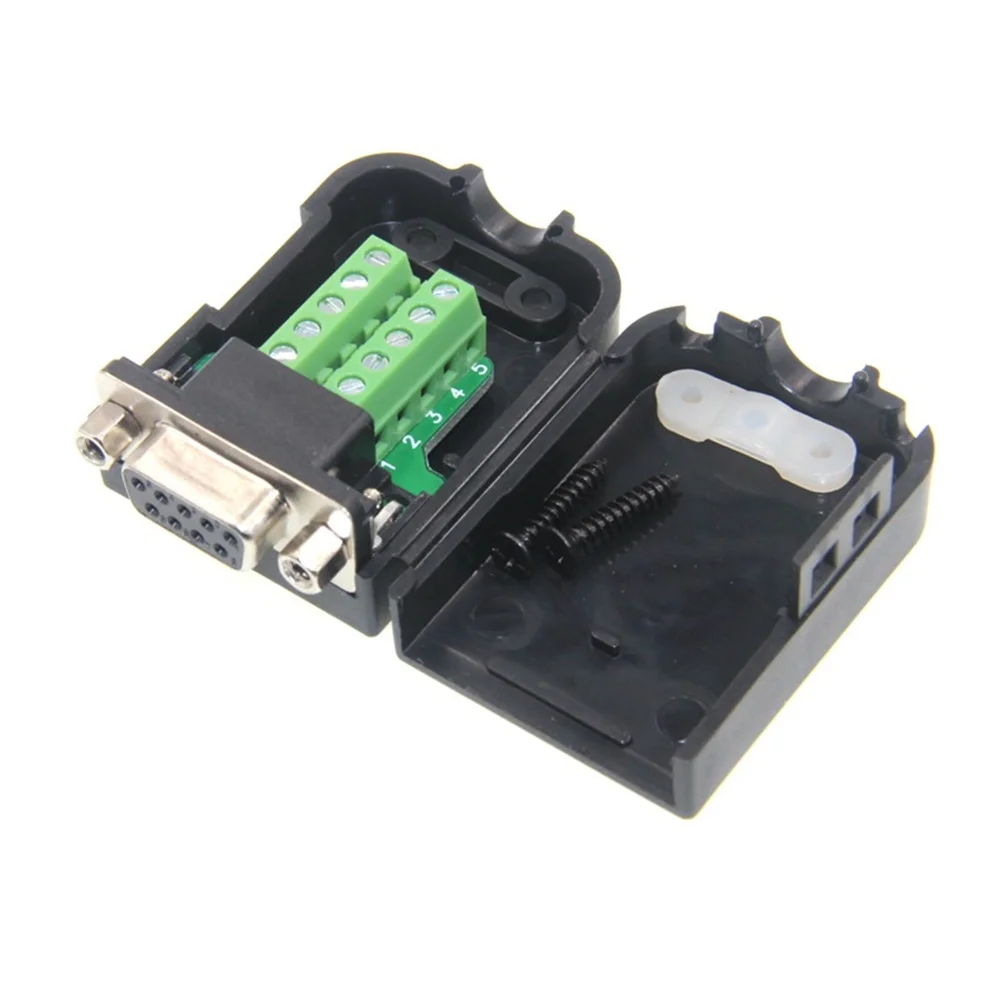 10PCS DB9 Female Male D-Sub 9 Pin To Screw Plug Breakout Terminal Solderless Connector
