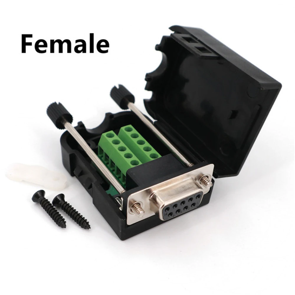 10PCS DB9 Female Male D-Sub 9 Pin To Screw Plug Breakout Terminal Solderless Connector