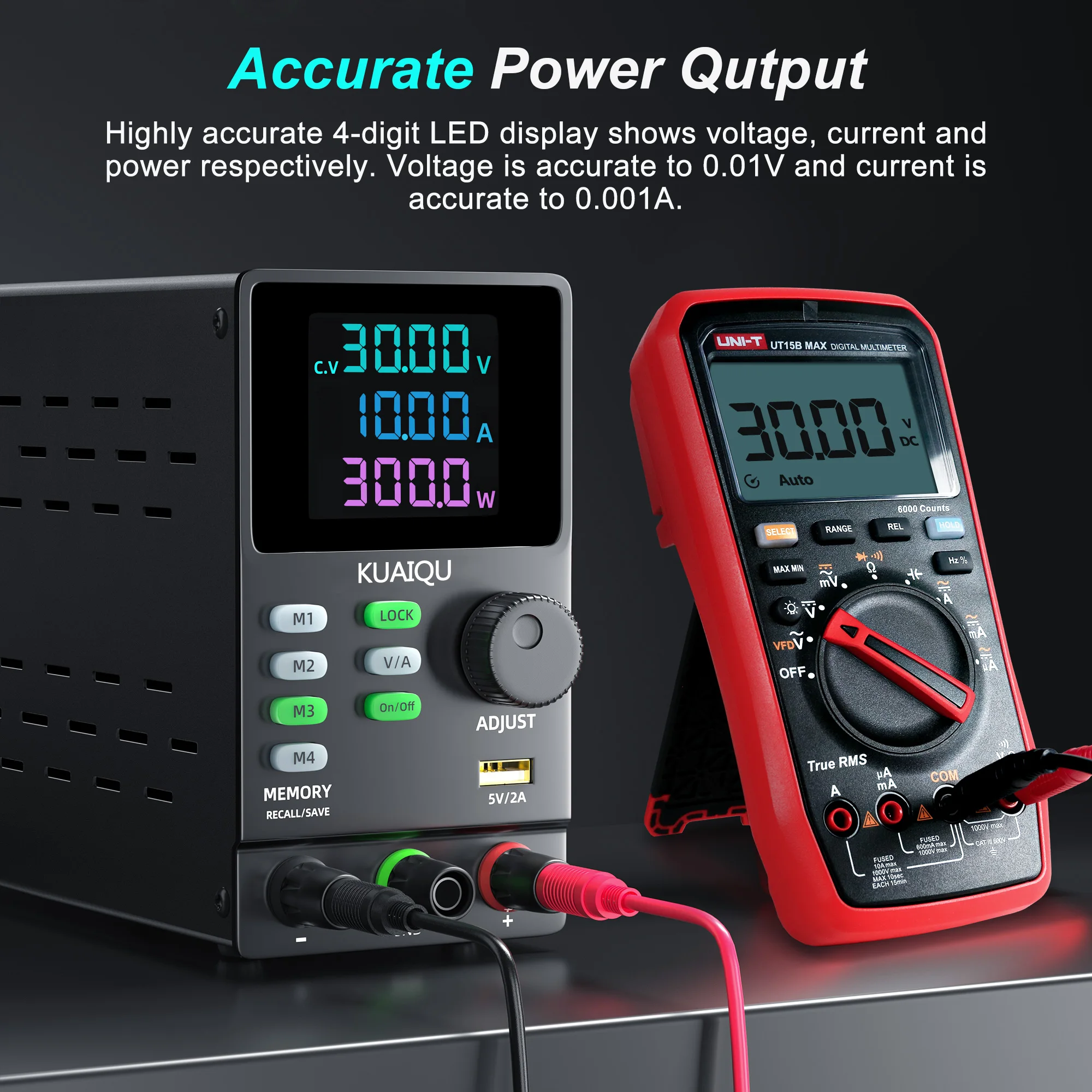 KUAIQU 300V 1A 300W Lab DC Power Supply RS232 USB Software Power Source 12V 30V 10A 200V Adjustable Voltage Regulator For Test