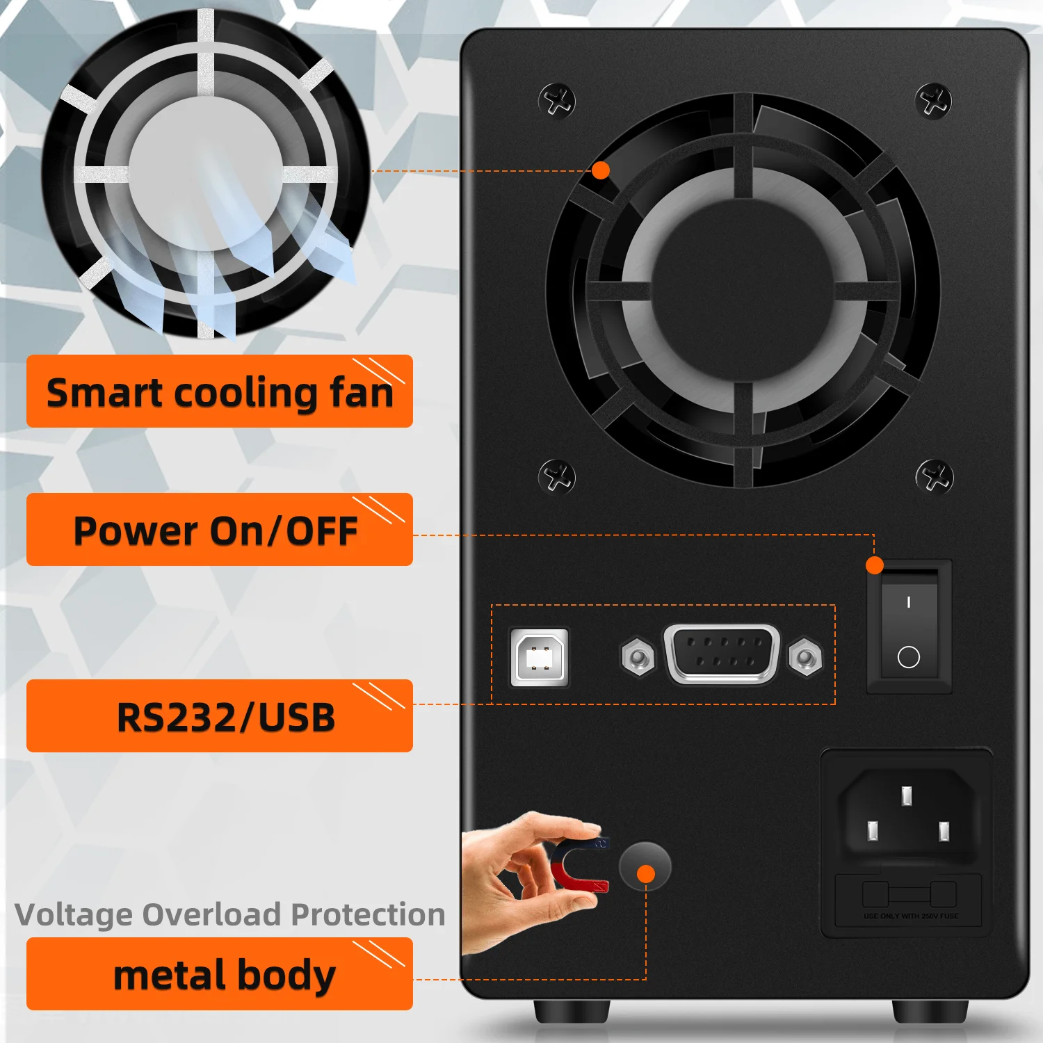 KUAIQU 300V 1A 300W Lab DC Power Supply RS232 USB Software Power Source 12V 30V 10A 200V Adjustable Voltage Regulator For Test