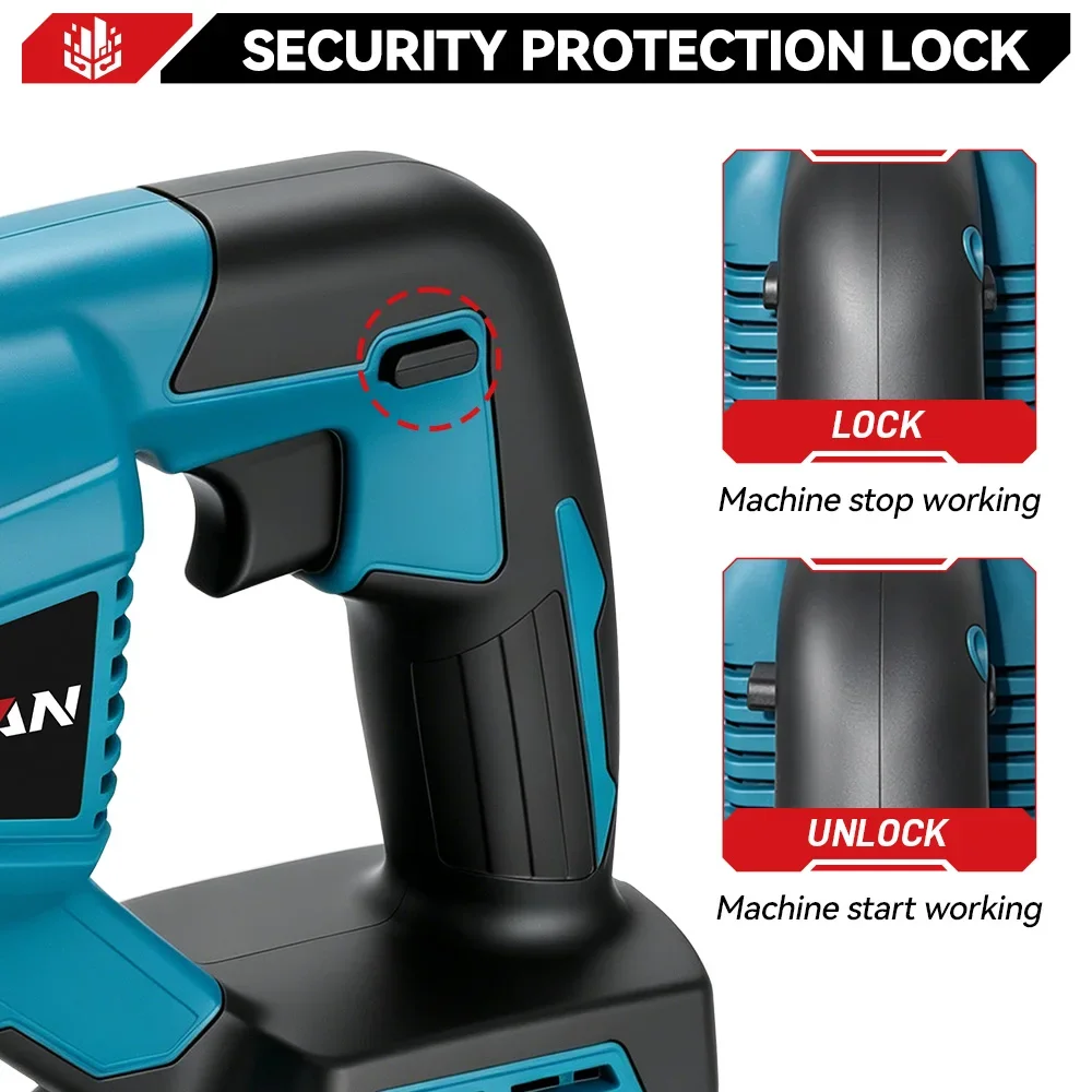 ONEVAN 10000SPM Electric Reciprocating Saw Cordless Chainsaw Metal Pipe Cutter Multifunctional Tool For Makita 18V Battery Pin