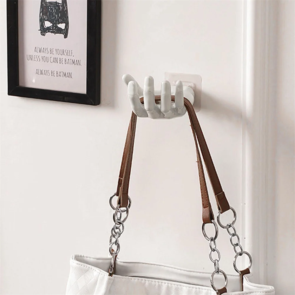 Resin Wall Mounted Soap Holder Rack Adhesive Hand Shape Storage Holder